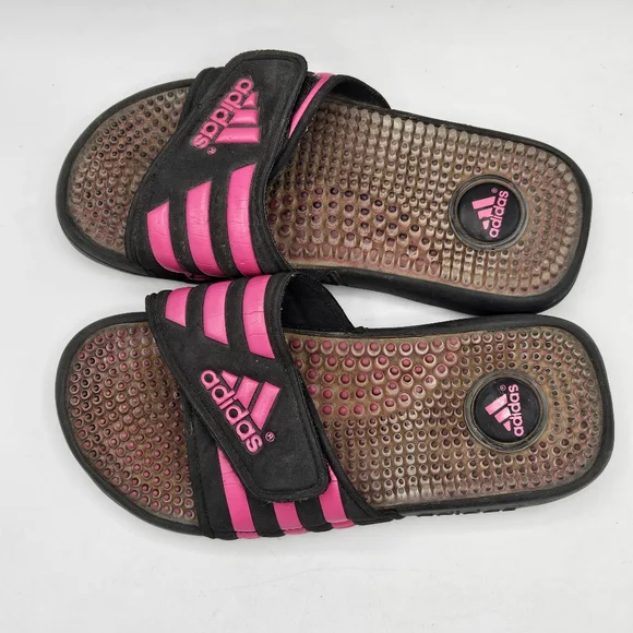 Adidas adissage hot pink and black slipon slide sandals size 4 - Picture 3 of 15